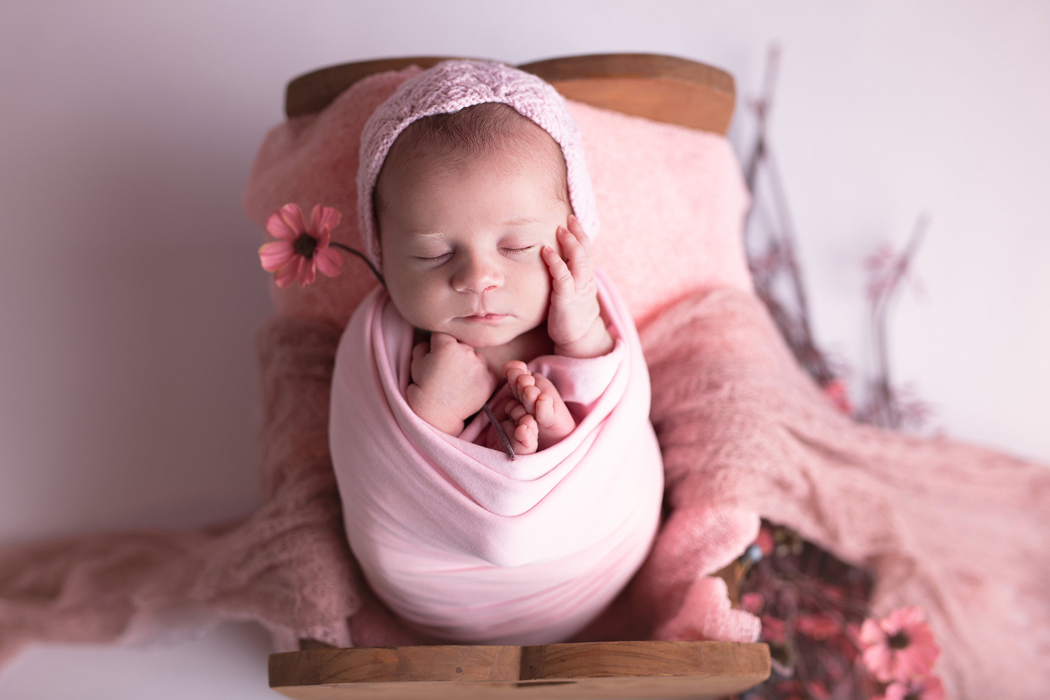 bébé fleur rose
